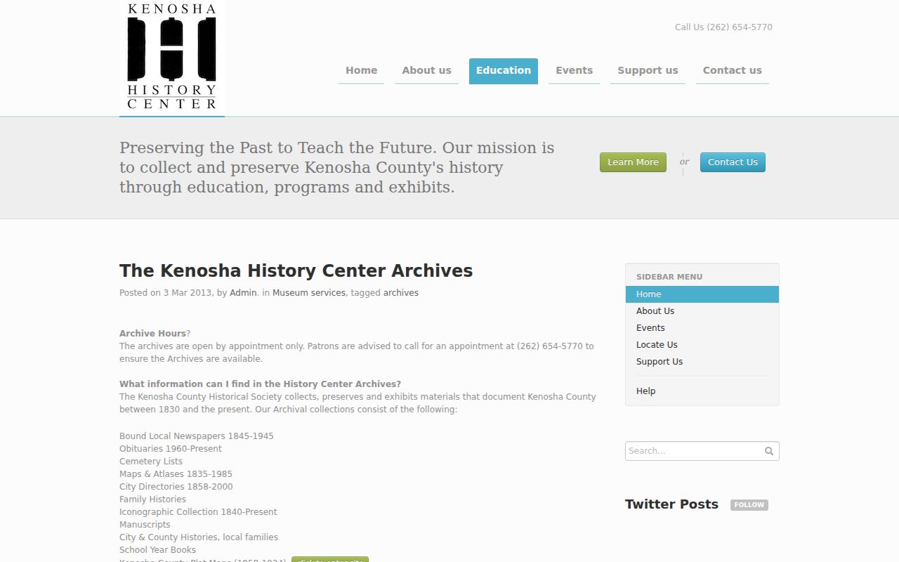 Pleasant Prairie city directory holdings at the Kenosha History Center archives